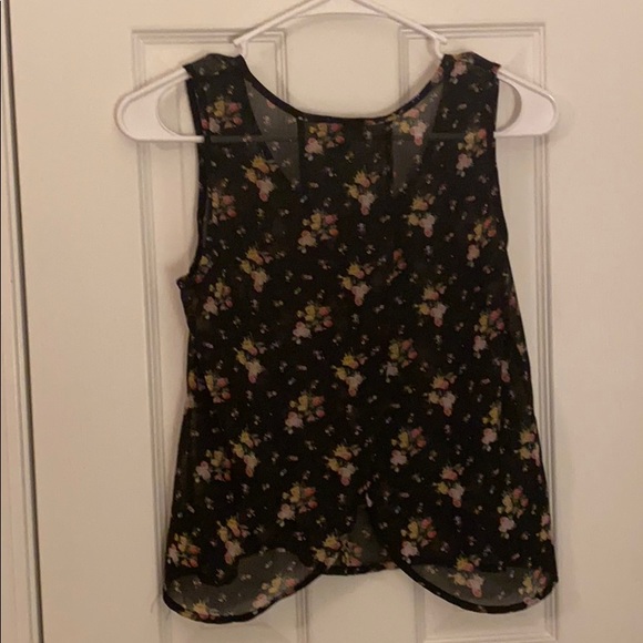 Wet Seal XS Open Back Floral Print Flowy Top - Picture 4 of 5